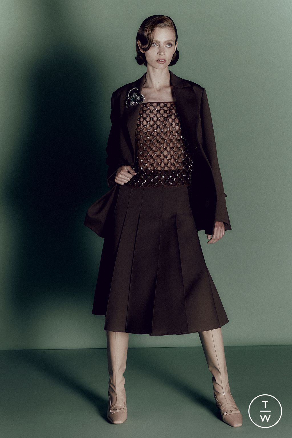 Fashion Week London Resort 2026 look 22 from the Huishan Zhang collection womenswear