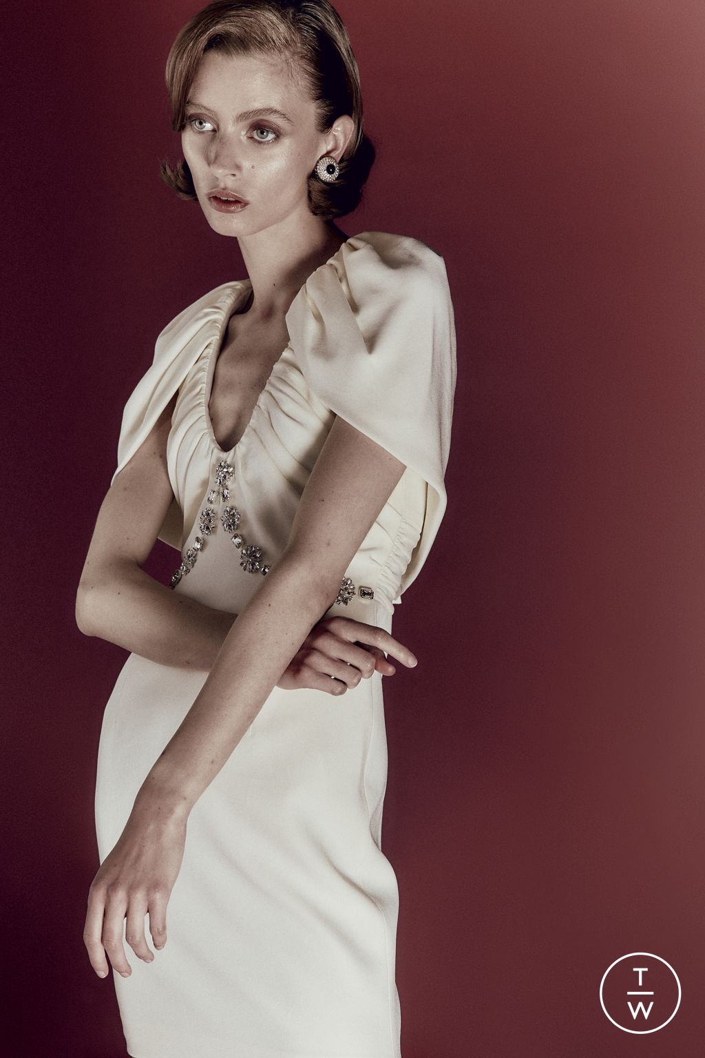 Fashion Week London Resort 2026 look 28 from the Huishan Zhang collection womenswear