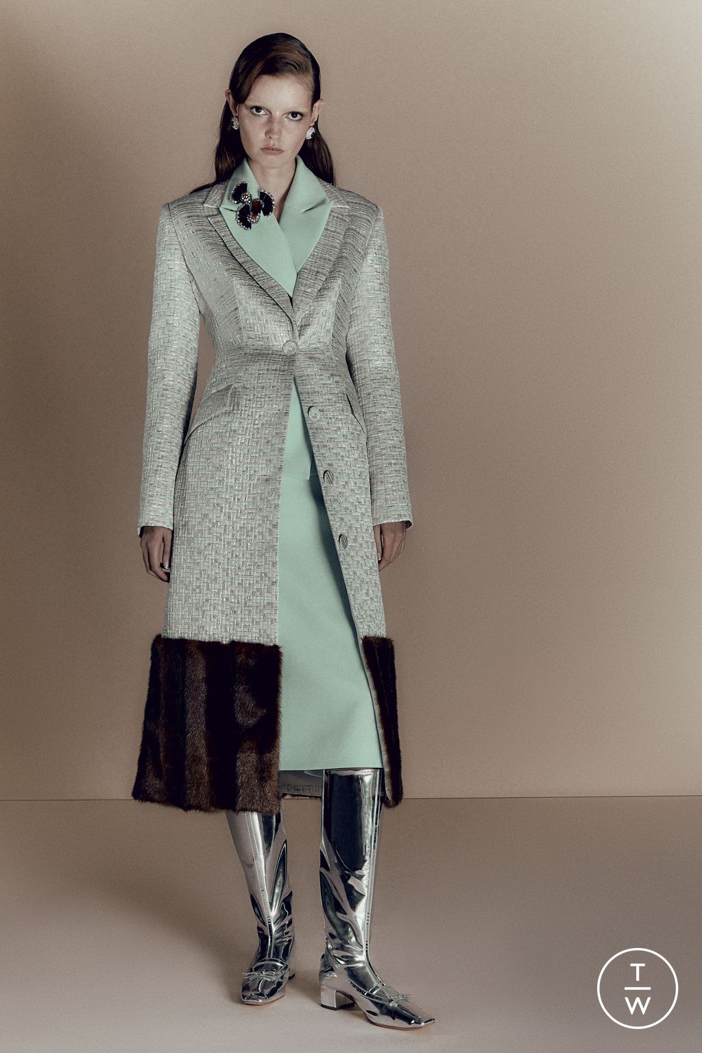 Fashion Week London Resort 2026 look 3 from the Huishan Zhang collection womenswear
