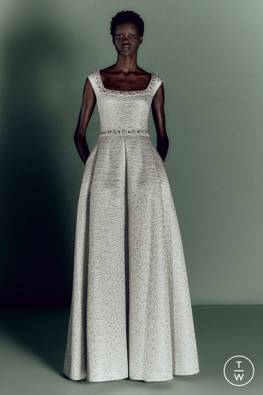 Fashion Week London Resort 2026 look 34 from the Huishan Zhang collection womenswear