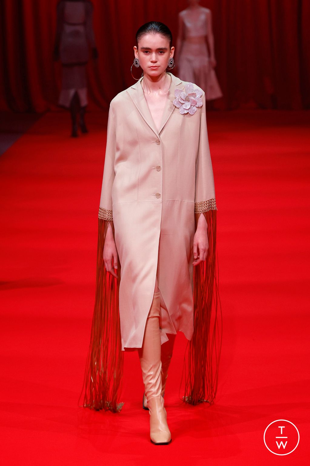 Fashion Week London Spring/Summer 2024 look 10 from the Huishan Zhang collection 女装