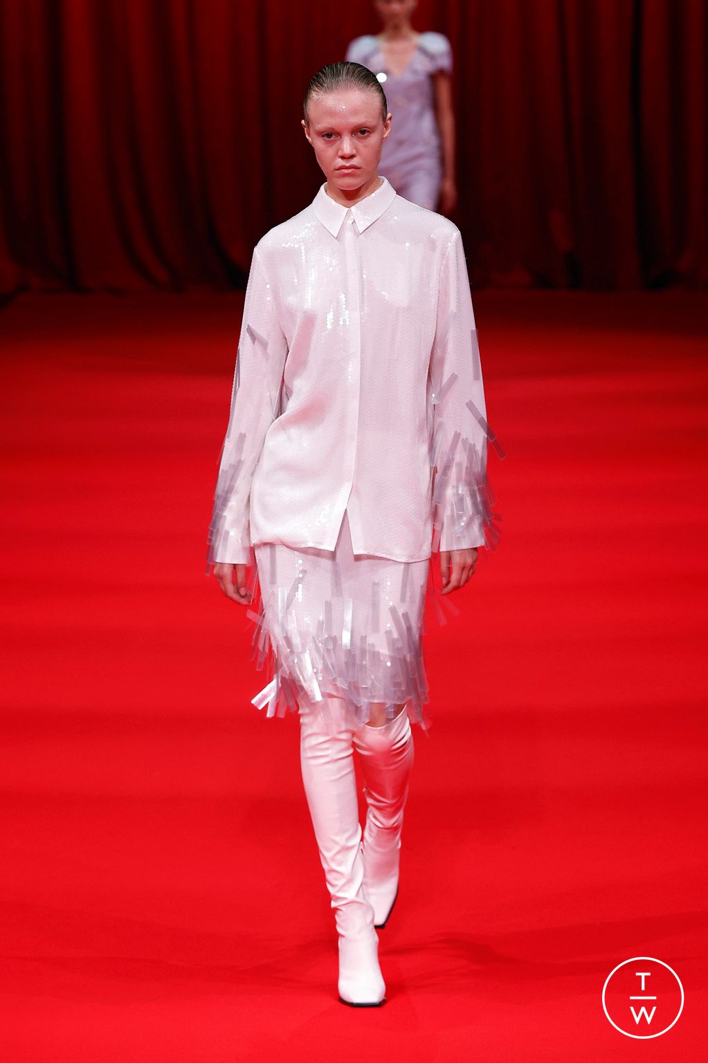 Fashion Week London Spring/Summer 2024 look 23 from the Huishan Zhang collection 女装