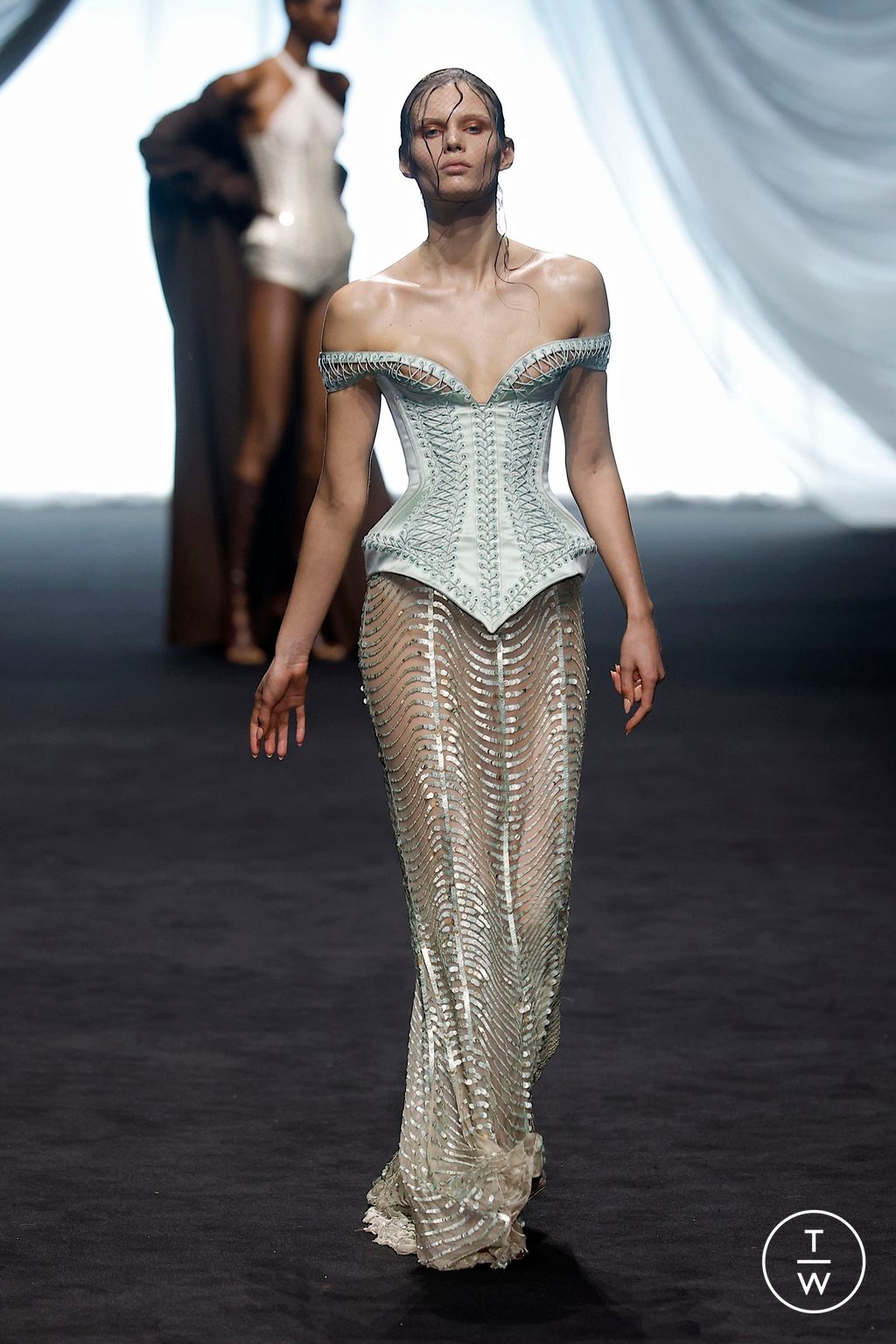 Fashion Week Paris Spring/Summer 2025 look 5 from the Jean Paul Gaultier collection couture
