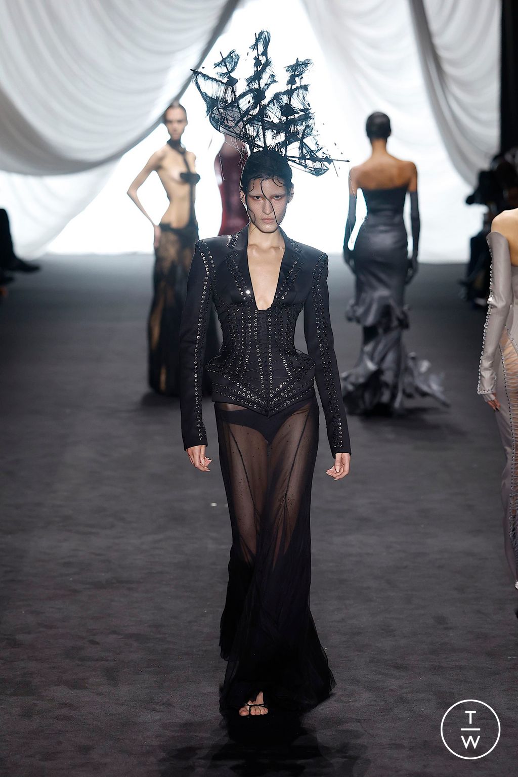 Fashion Week Paris Spring/Summer 2025 look 43 from the Jean Paul Gaultier collection couture