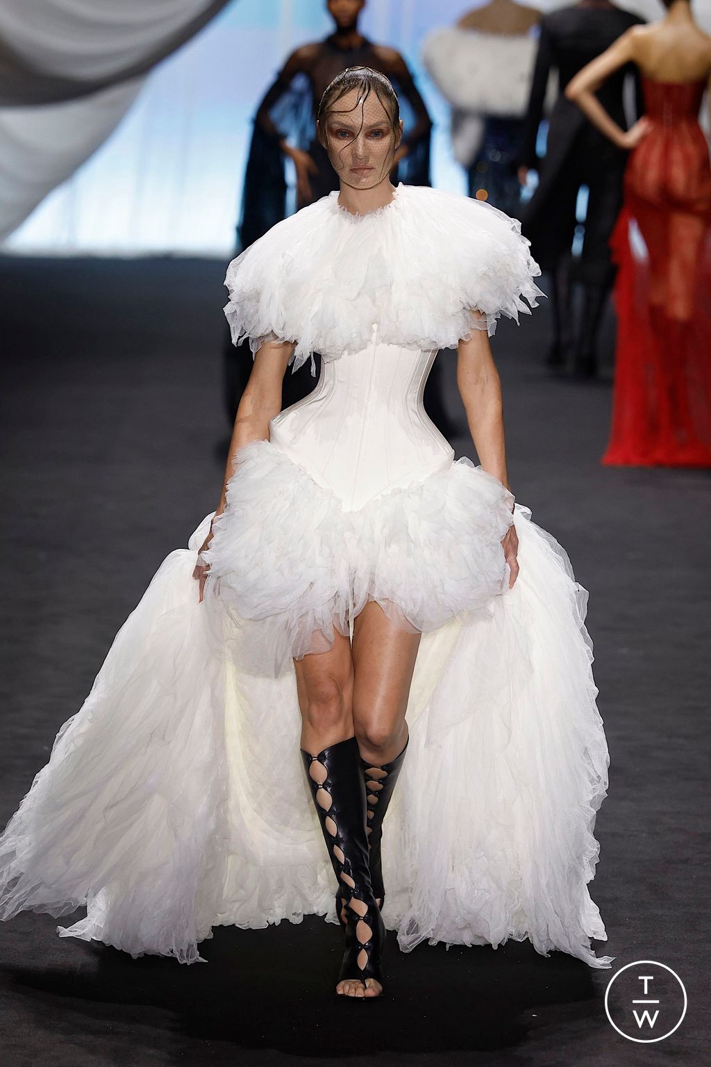 Fashion Week Paris Spring/Summer 2025 look 63 from the Jean Paul Gaultier collection couture