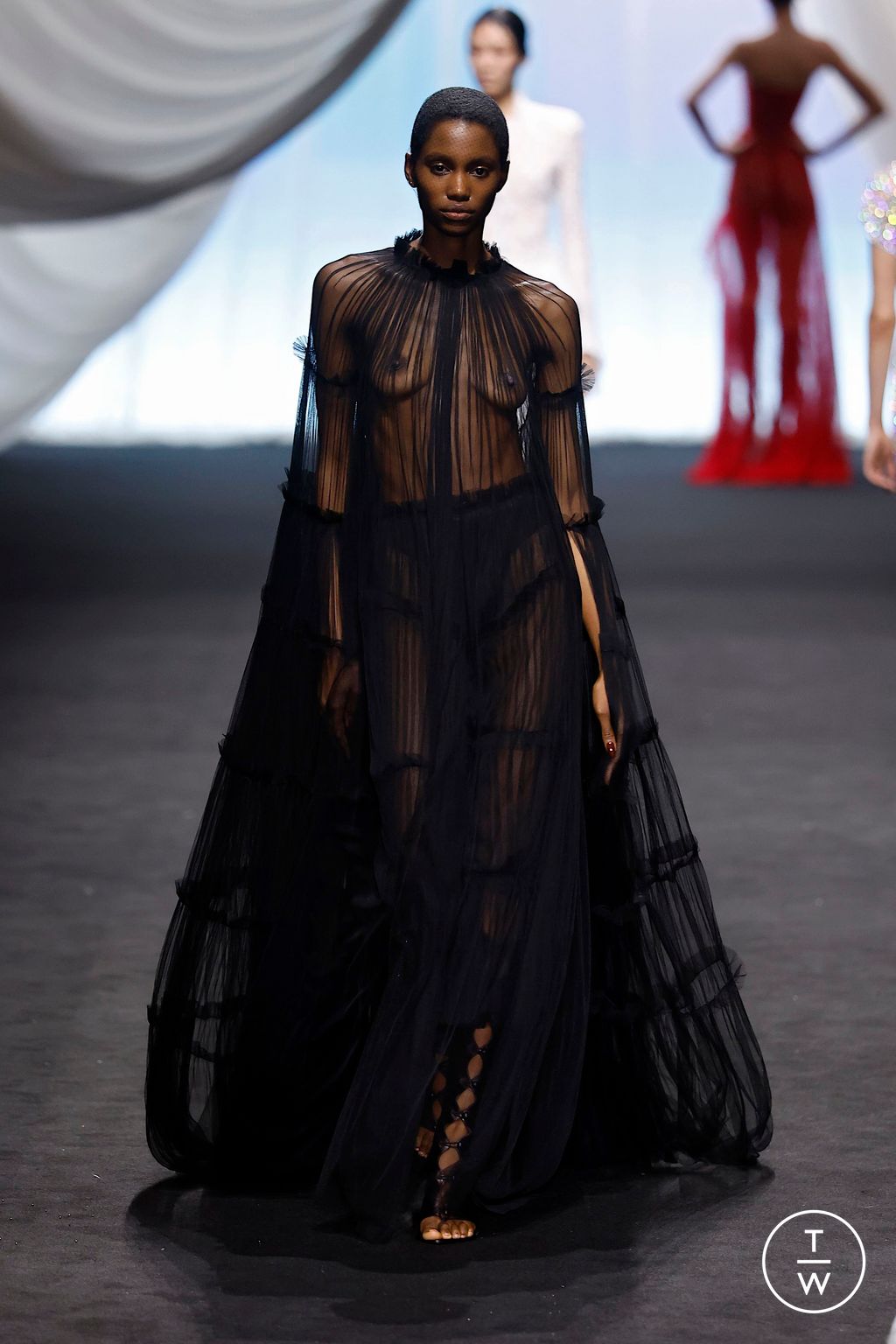 Fashion Week Paris Spring/Summer 2025 look 65 from the Jean Paul Gaultier collection couture