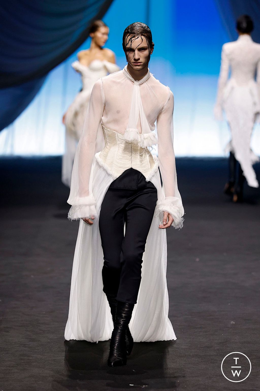 Fashion Week Paris Spring/Summer 2025 look 71 from the Jean Paul Gaultier collection couture