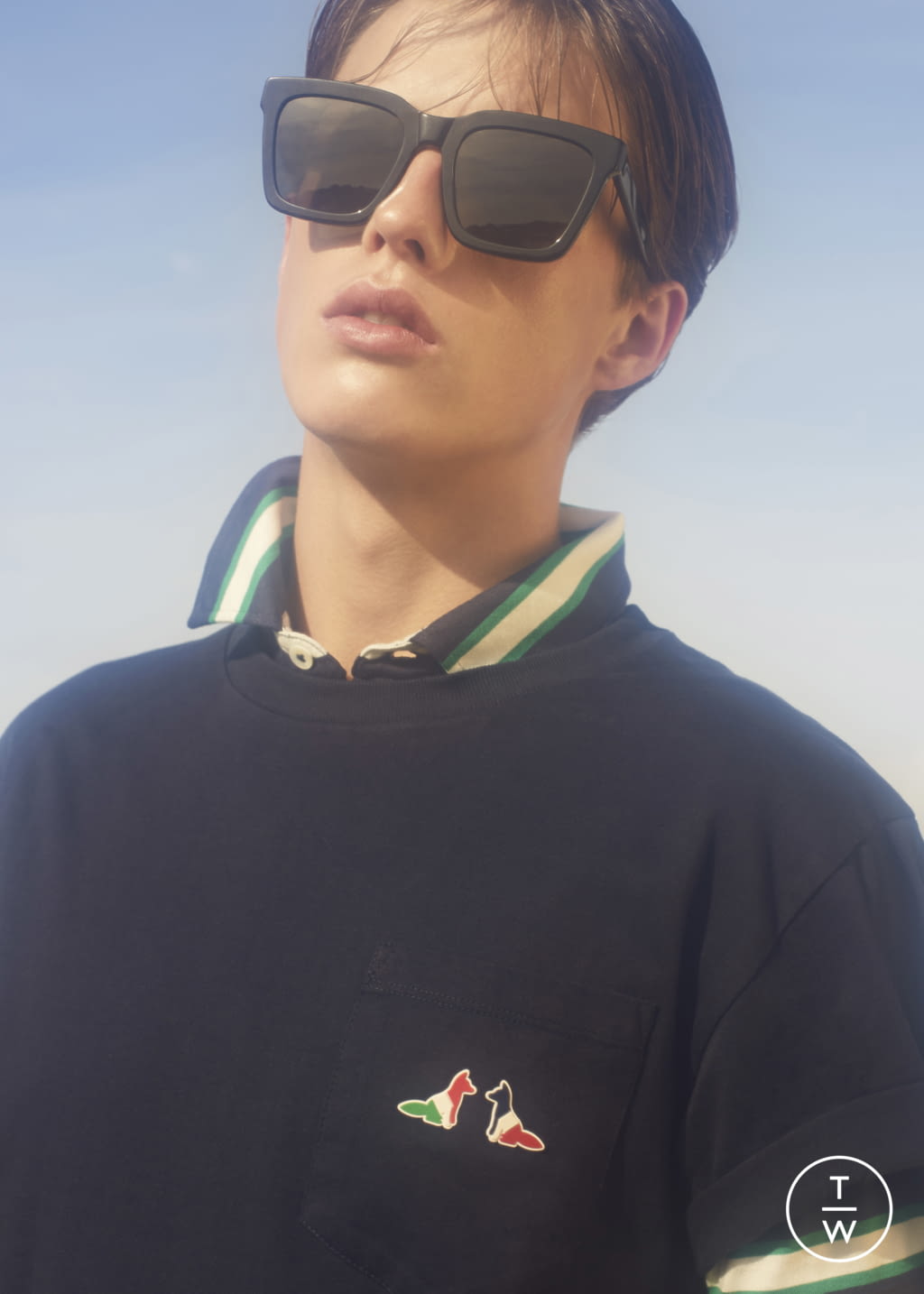 Fashion Week Paris Spring/Summer 2019 look 6 from the Maison Kitsuné collection 男装