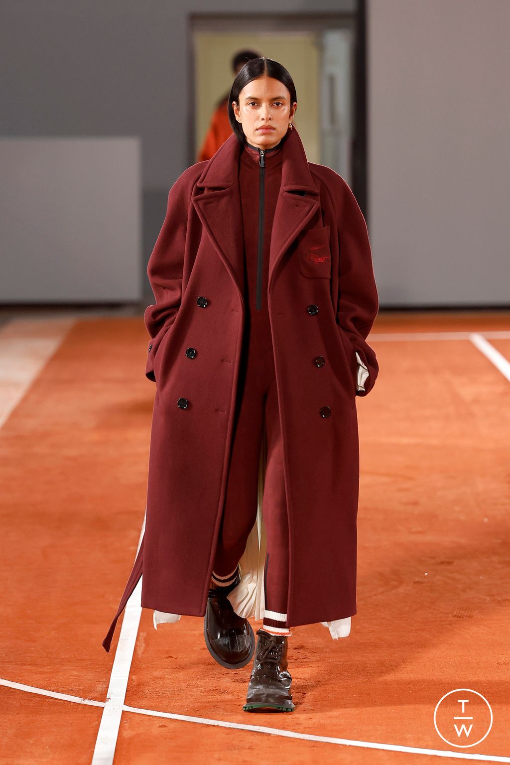Fashion Week Paris Fall/Winter 2024 look 18 de la collection Lacoste womenswear