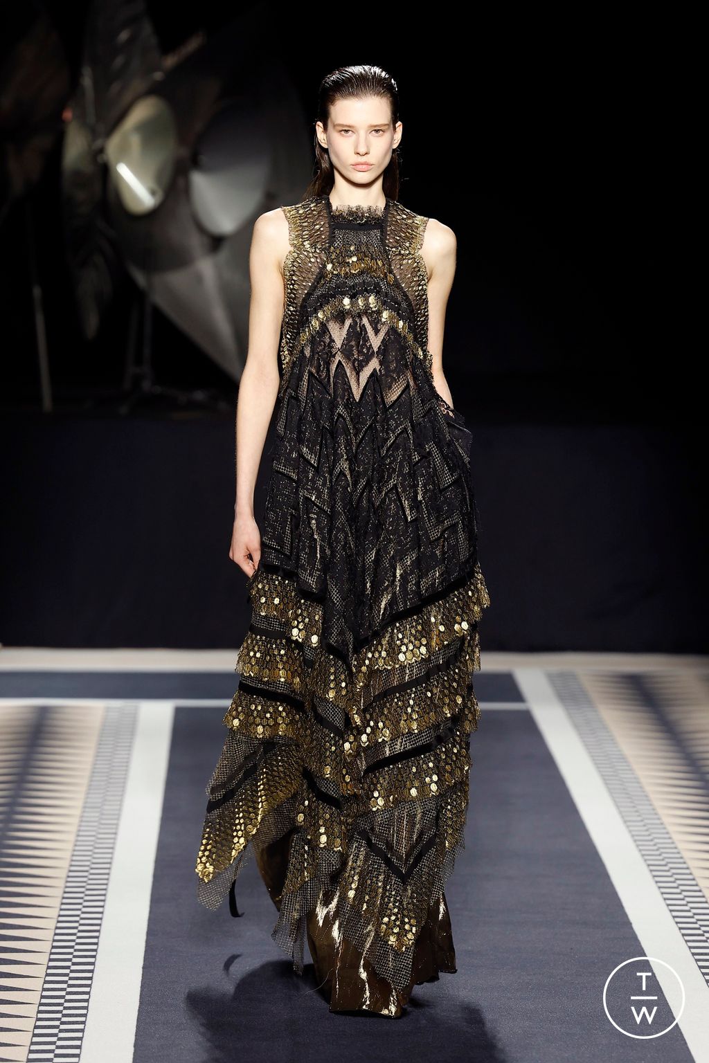 Fashion Week Paris Fall/Winter 2025 look 57 from the Lanvin collection womenswear