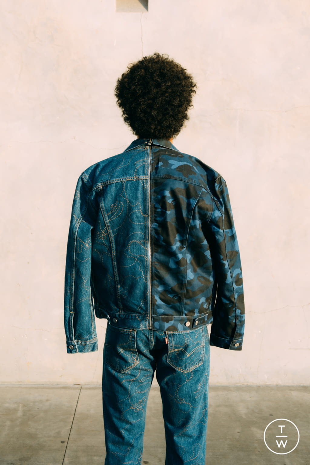 Fashion Week Paris Spring/Summer 2021 look 11 from the Levi’s® x BAPE collection menswear