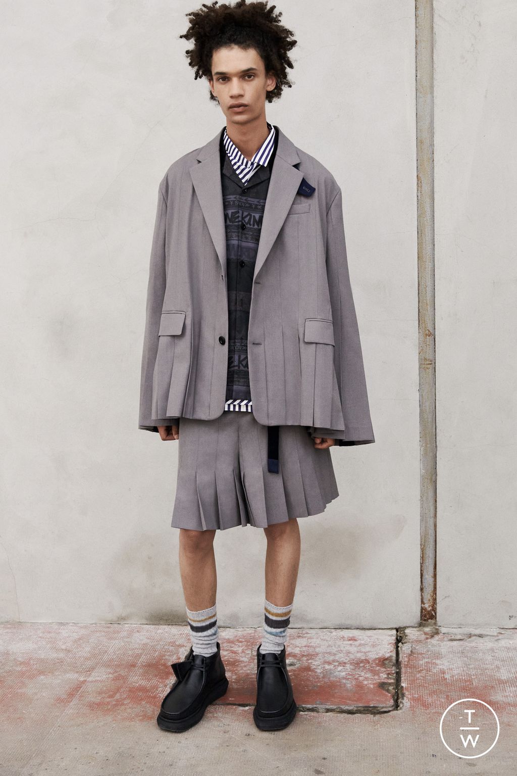 Fashion Week Paris Resort 2023 look 1 from the Sacai collection menswear