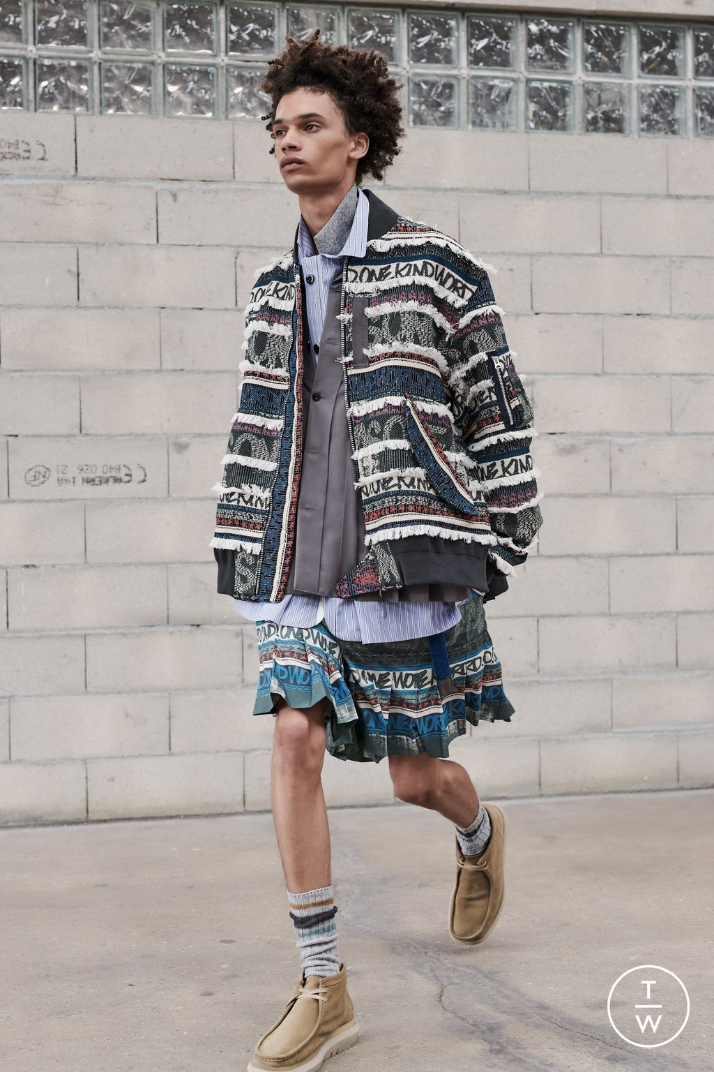 Fashion Week Paris Resort 2023 look 57 from the Sacai collection menswear