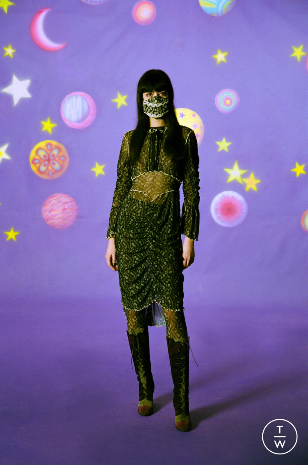 Fashion Week New York Fall/Winter 2021 look 11 from the Anna Sui collection womenswear