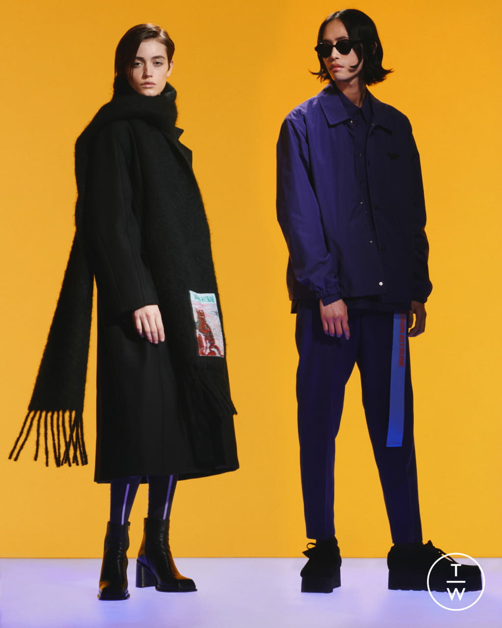 Fashion Week Paris Fall/Winter 2021 look 12 de la collection Maison Kitsuné womenswear