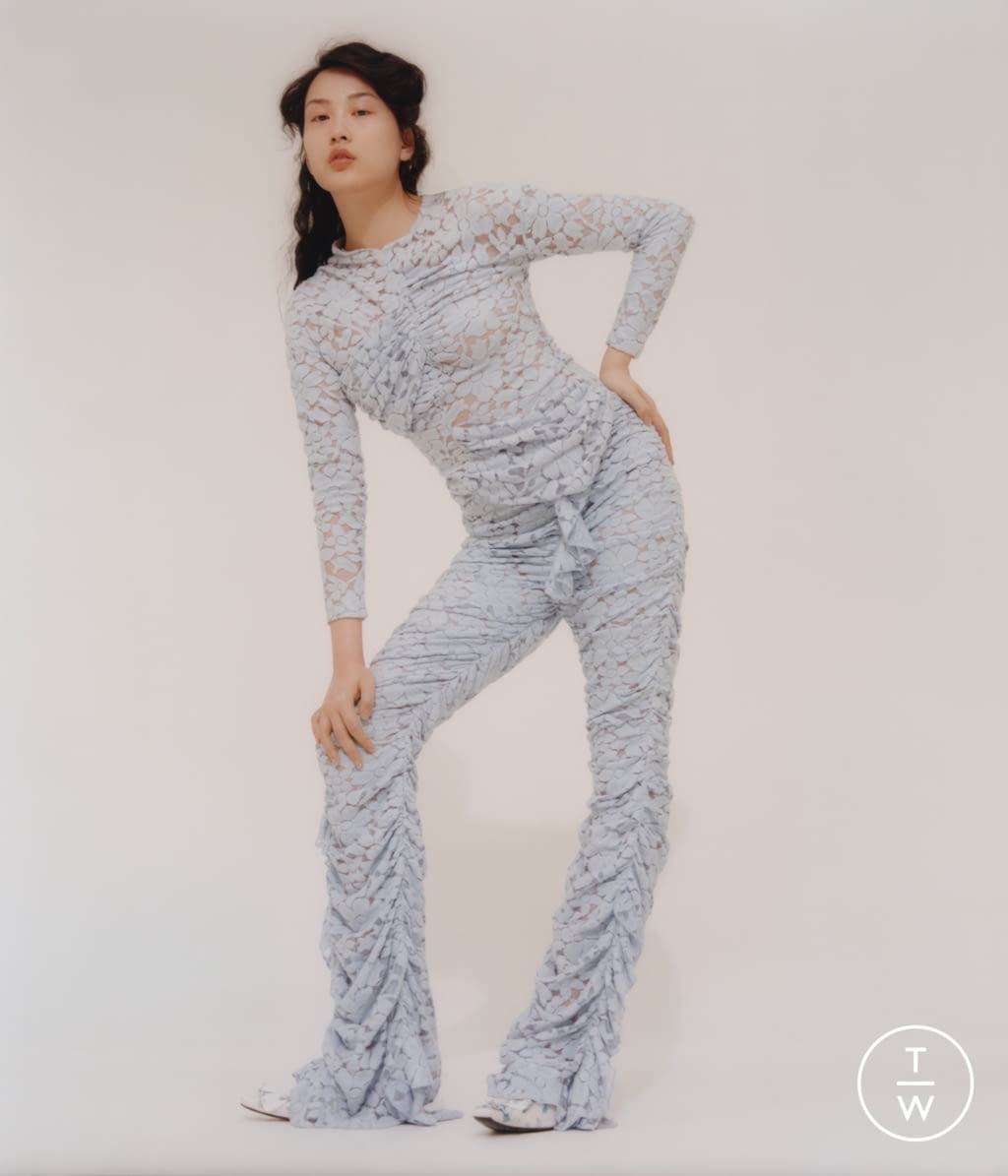 Fashion Week London Fall/Winter 2021 look 14 from the Yuhan Wang collection womenswear