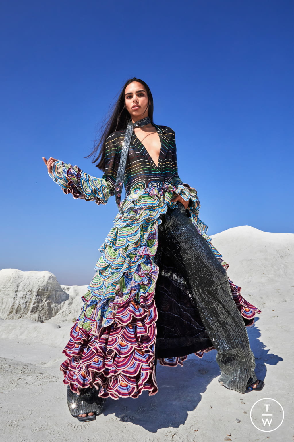 Fashion Week Paris Spring/Summer 2021 look 10 de la collection Rahul Mishra couture