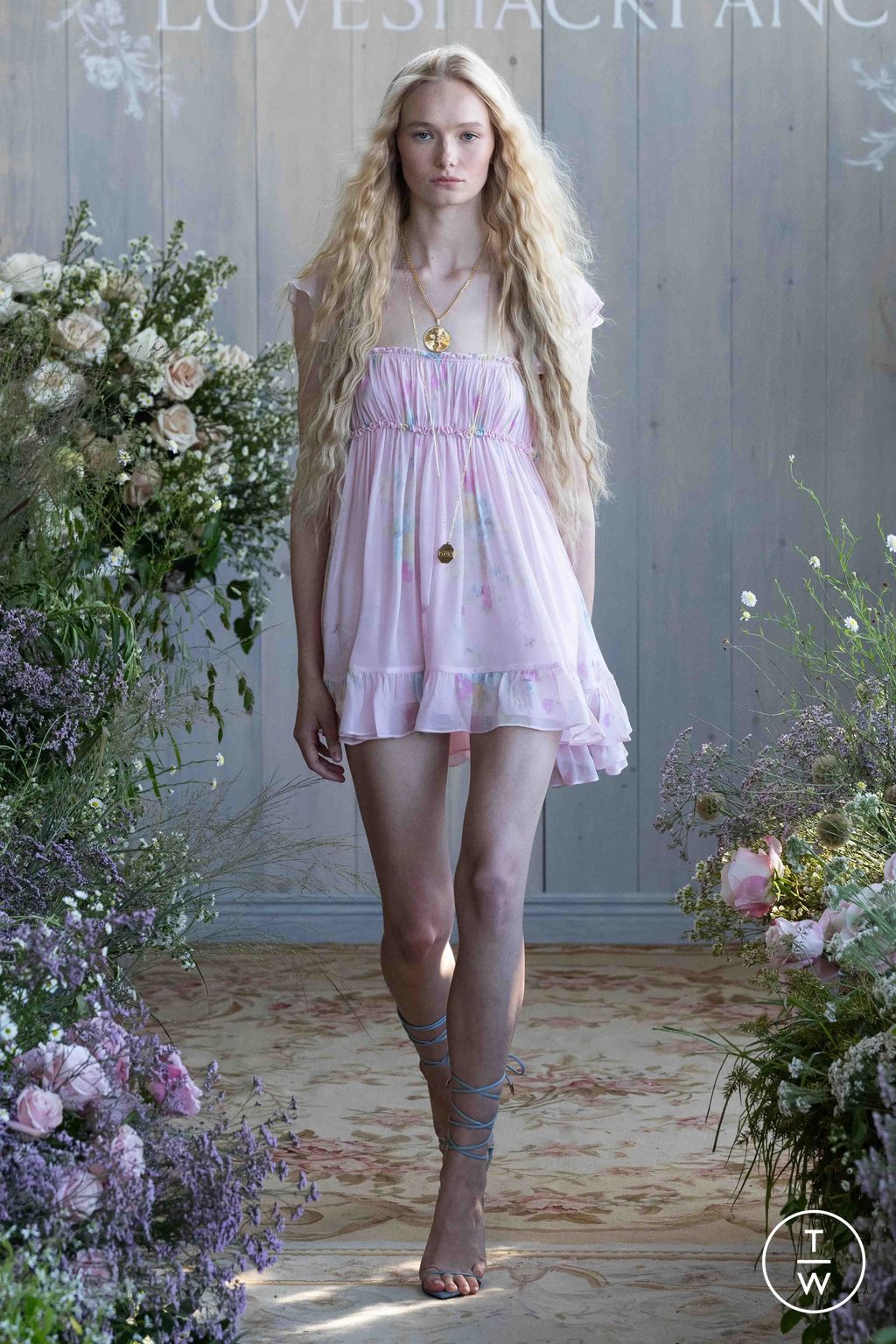 Fashion Week New York Spring/Summer 2026 look 20 from the LoveShackFancy collection womenswear