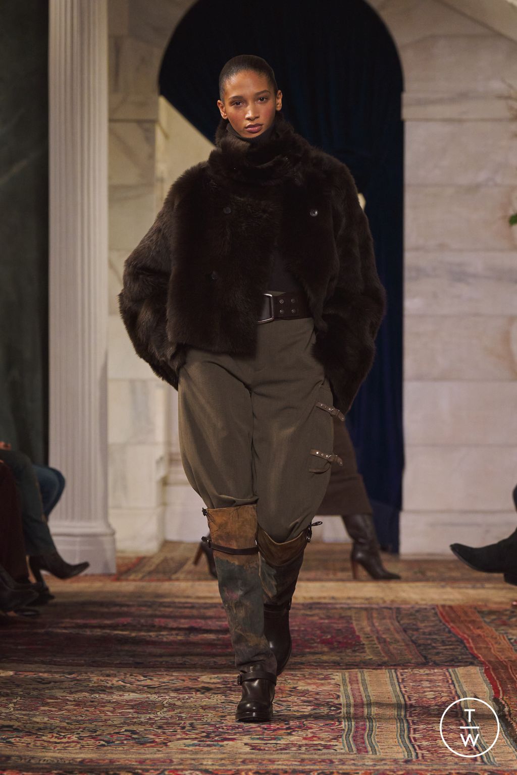Fashion Week New York Fall/Winter 2026 look 3 from the Ralph Lauren collection womenswear