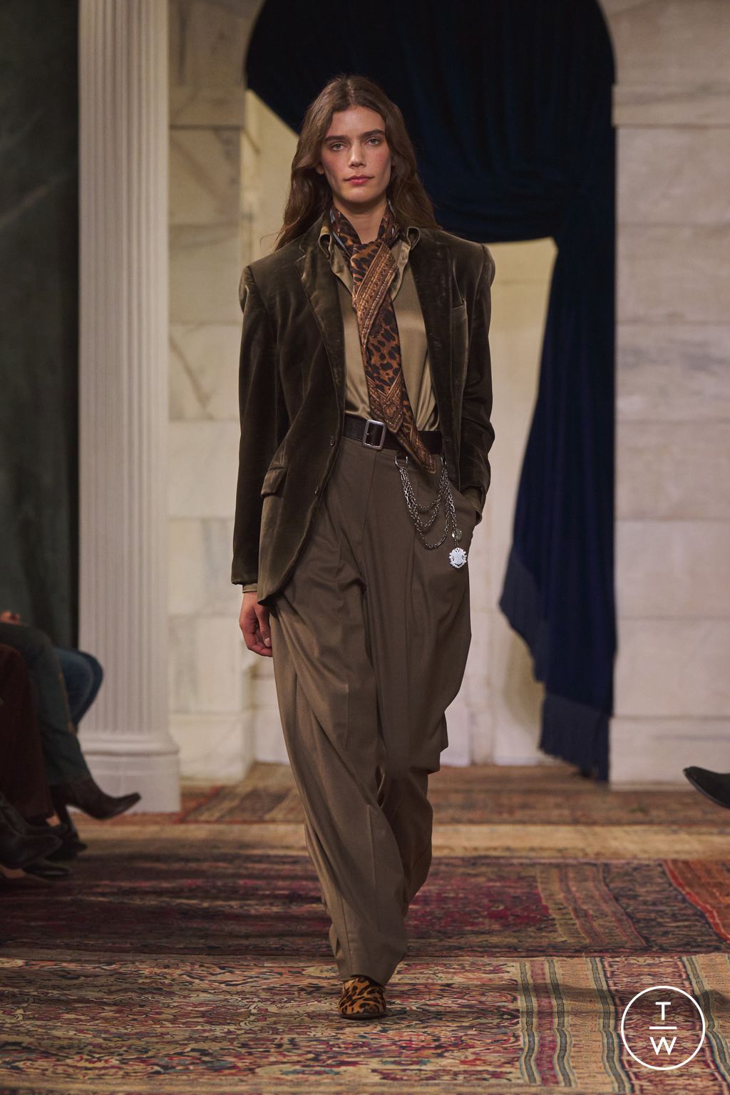 Fashion Week New York Fall/Winter 2026 look 4 from the Ralph Lauren collection womenswear