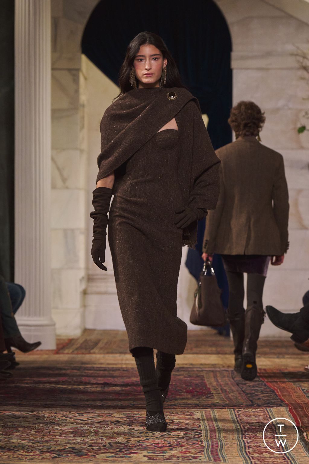 Fashion Week New York Fall/Winter 2026 look 6 from the Ralph Lauren collection womenswear