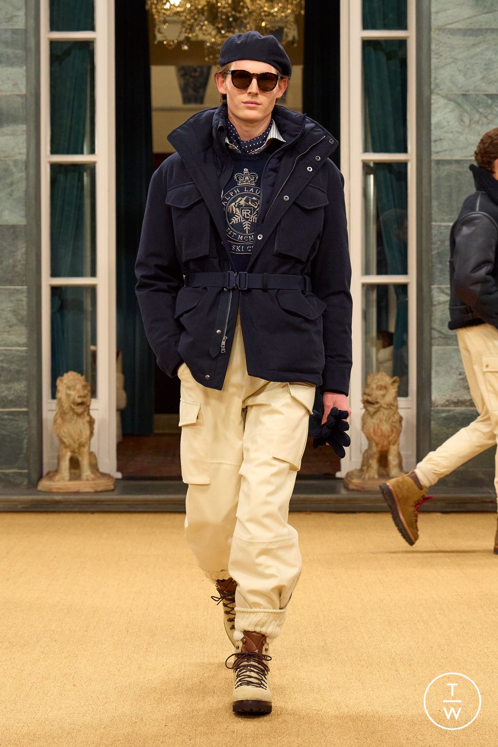 Fashion Week Milan Fall/Winter 2026 look 63 from the Ralph Lauren Purple Label collection menswear