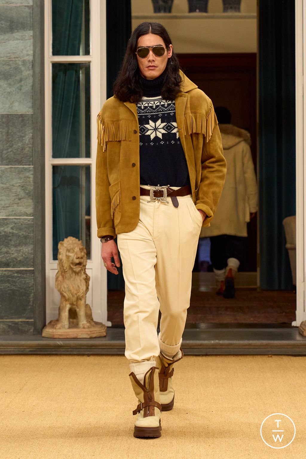 Fashion Week Milan Fall/Winter 2026 look 65 from the Ralph Lauren Purple Label collection menswear