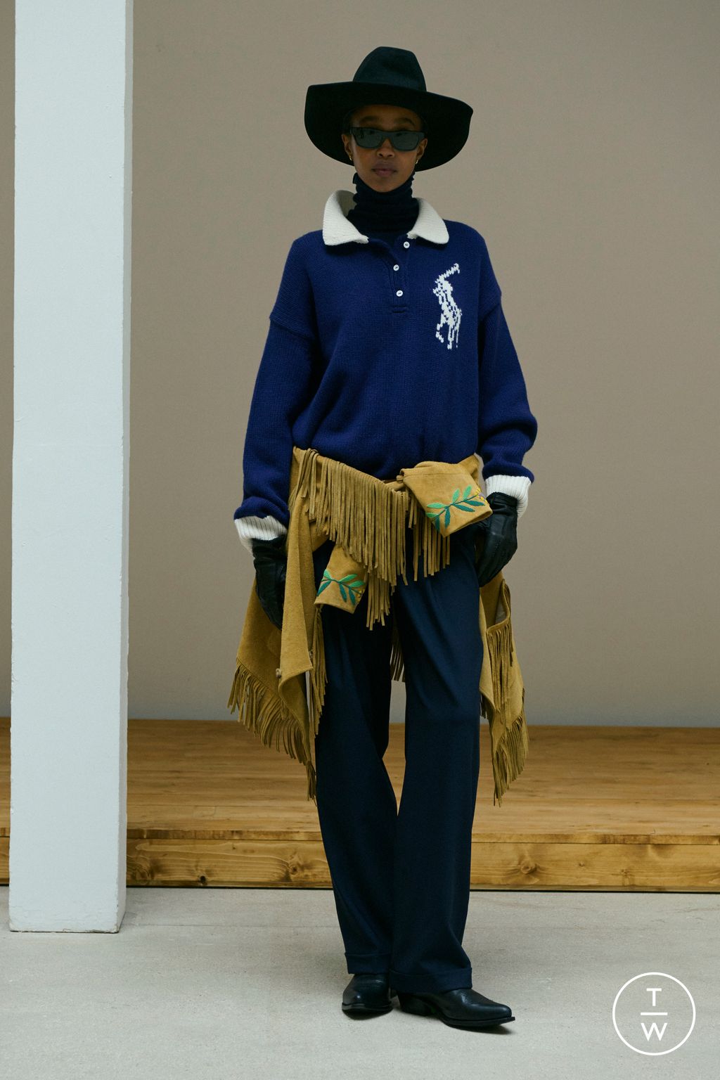 Fashion Week New York Fall/Winter 2026 look 7 from the Polo Ralph Lauren collection 女装