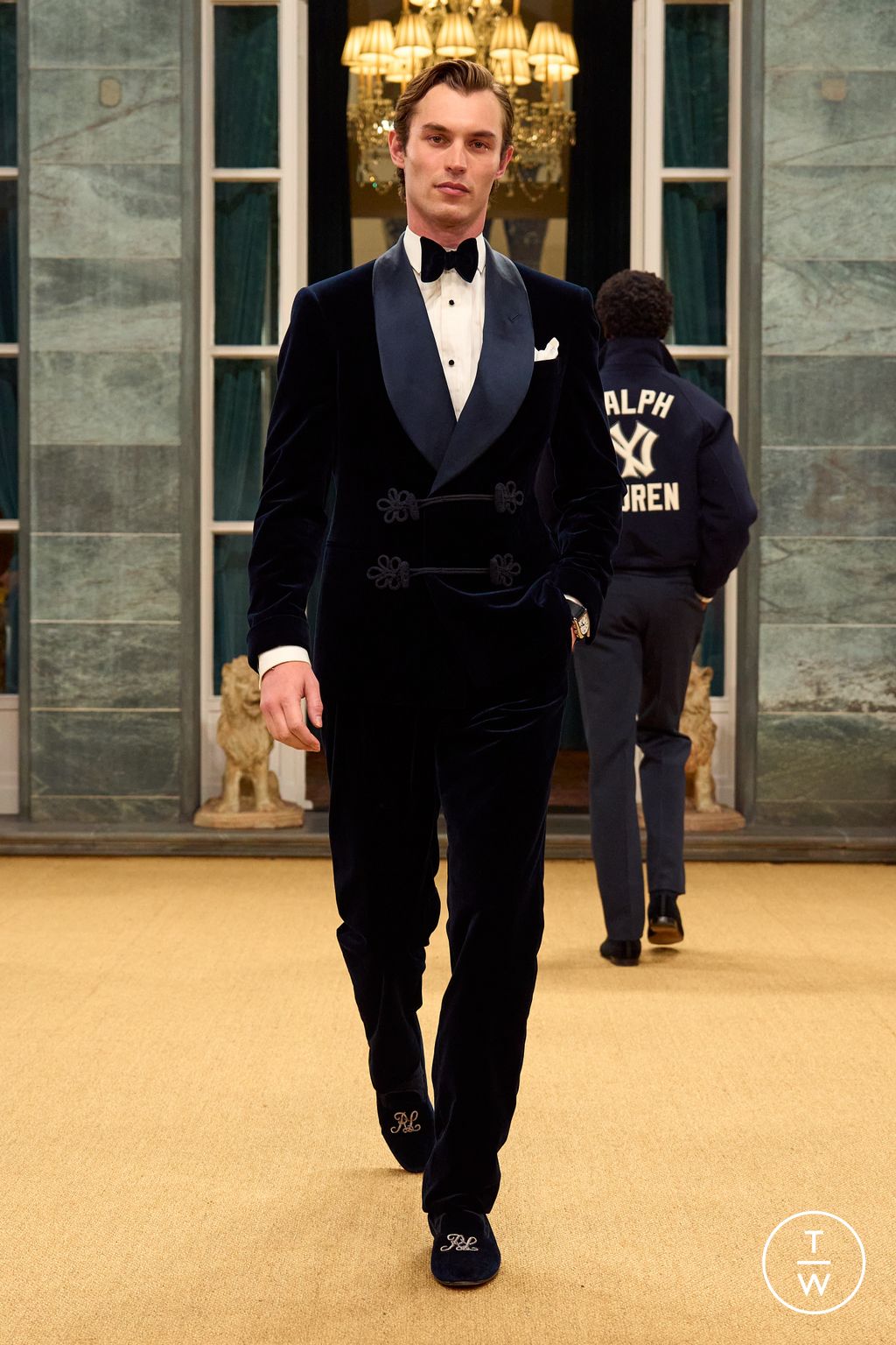 Fashion Week Milan Fall/Winter 2026 look 72 from the Ralph Lauren Purple Label collection menswear