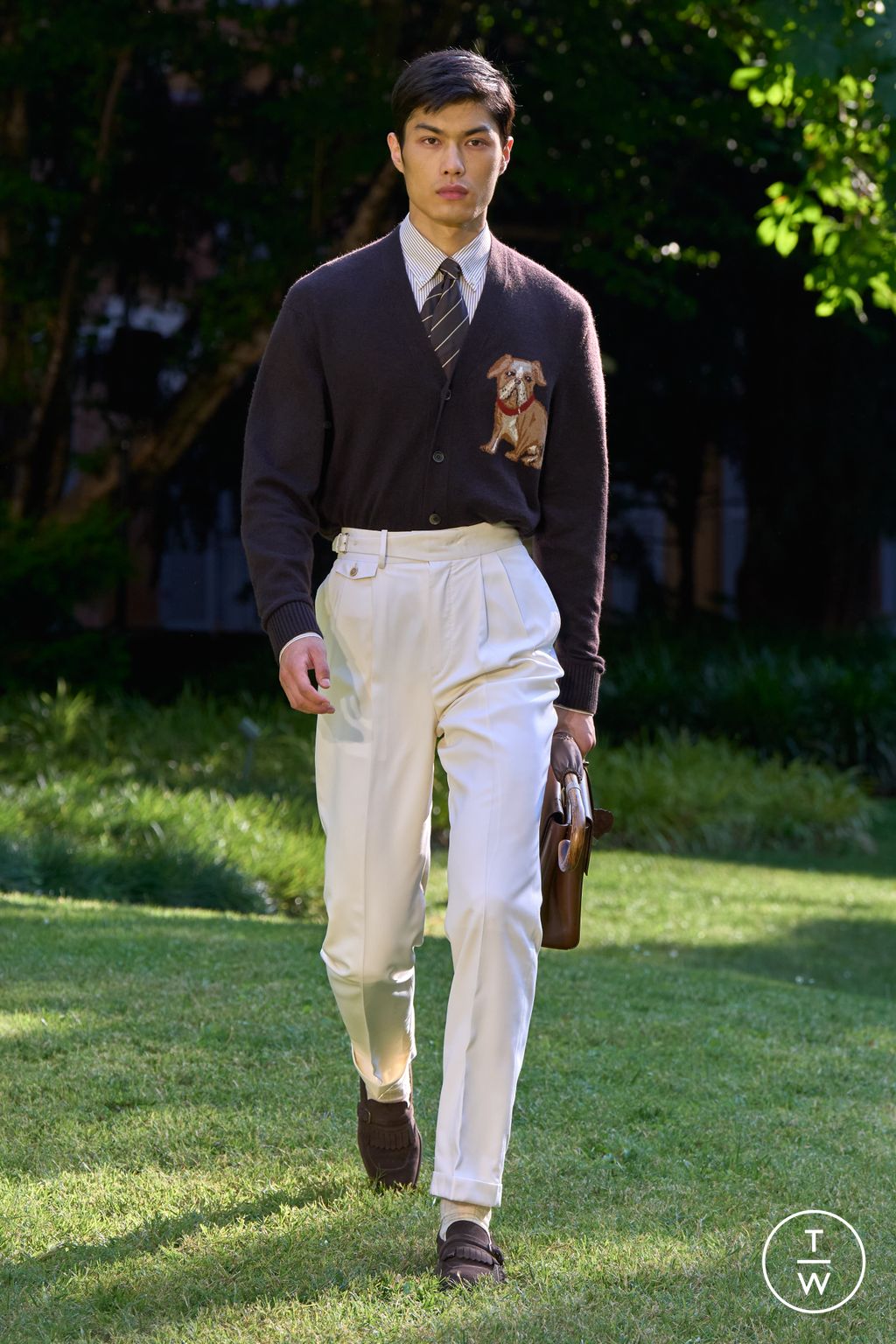 Fashion Week Milan Spring/Summer 2026 look 13 from the Dunhill collection menswear