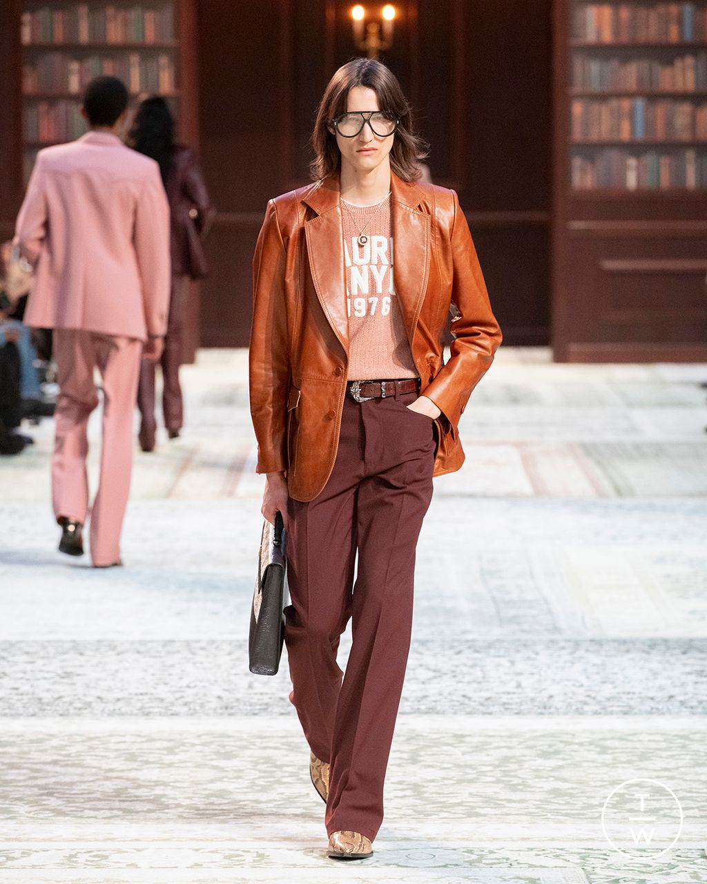 Fashion Week Paris Fall/Winter 2026 look 14 from the Amiri collection menswear