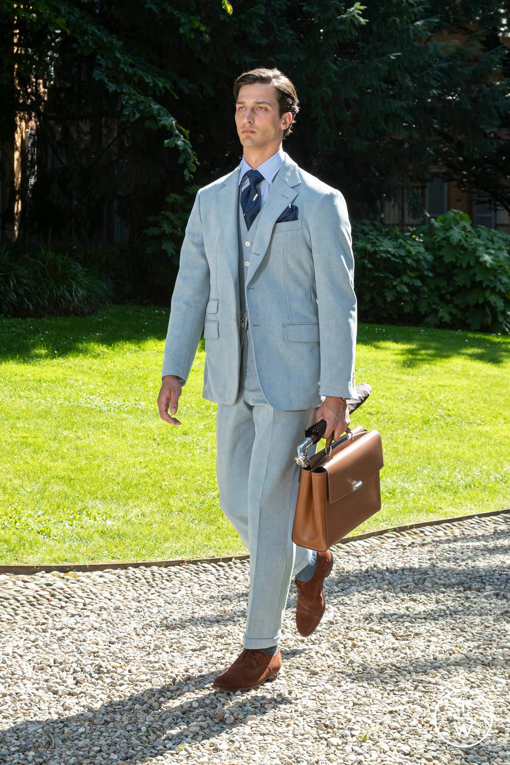Fashion Week Milan Spring-Summer 2025 look 18 from the Dunhill collection menswear