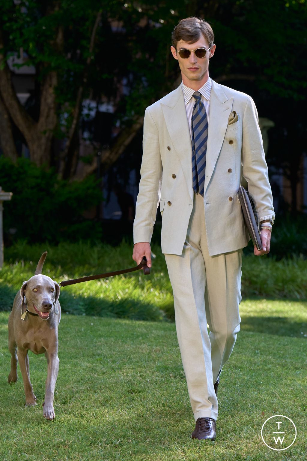 Fashion Week Milan Spring/Summer 2026 look 2 from the Dunhill collection menswear