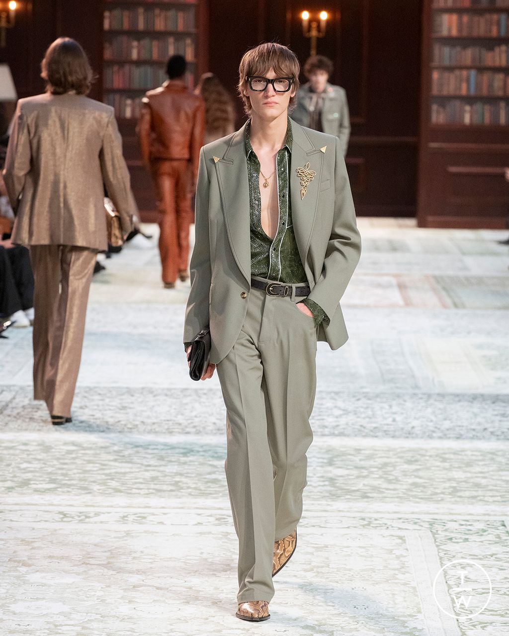 Fashion Week Paris Fall/Winter 2026 look 24 from the Amiri collection menswear