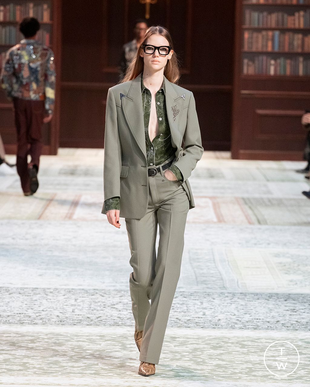 Fashion Week Paris Fall/Winter 2026 look 26 from the Amiri collection menswear