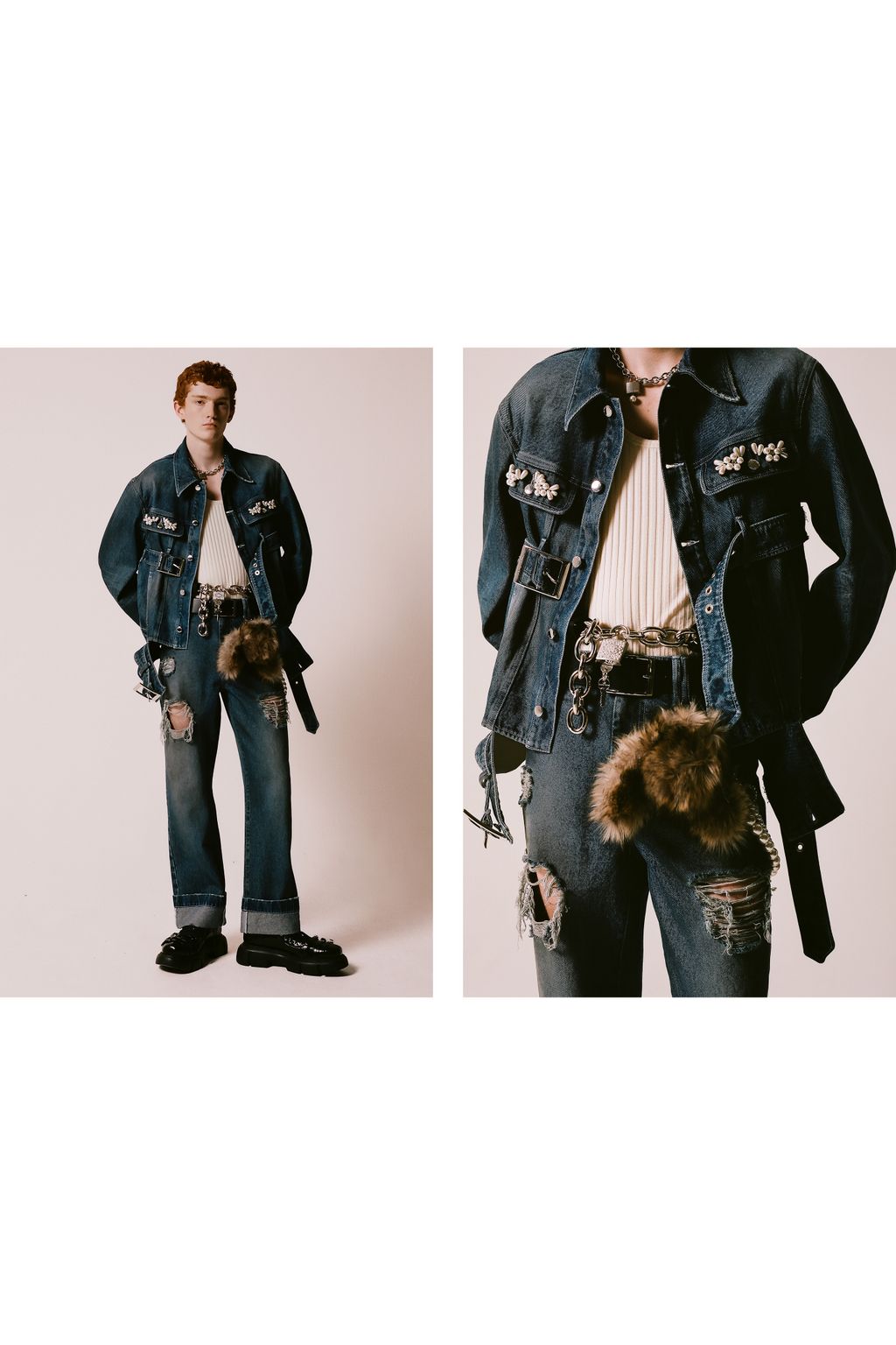 Fashion Week London Fall/Winter 2025 look 26 from the Simone Rocha collection menswear