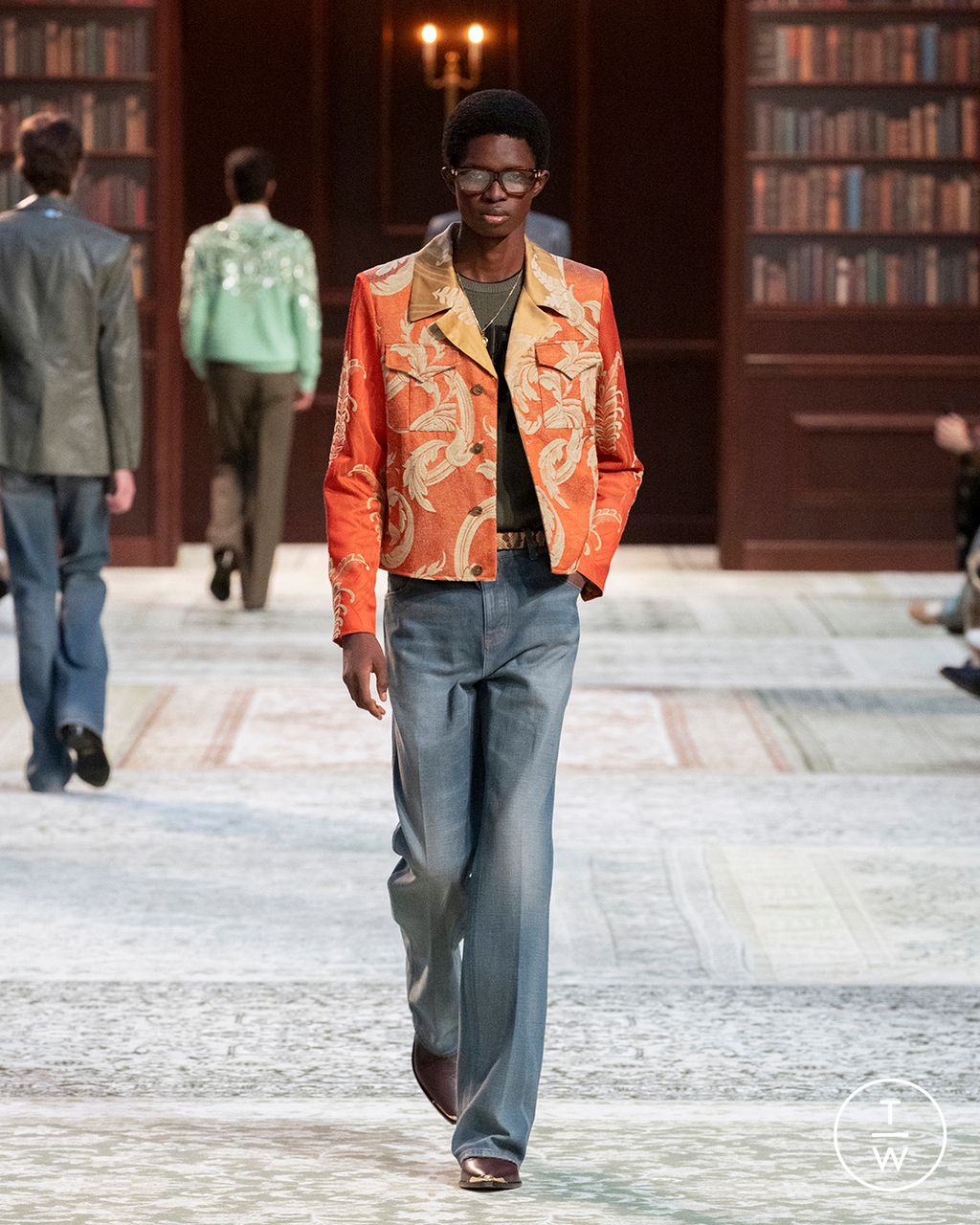 Fashion Week Paris Fall/Winter 2026 look 37 from the Amiri collection menswear