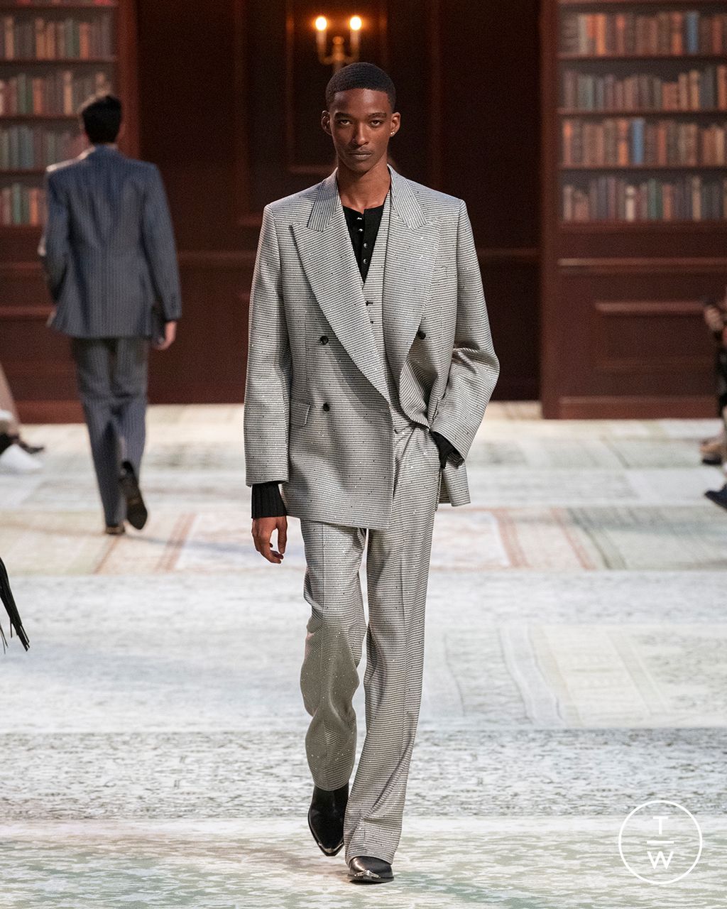 Fashion Week Paris Fall/Winter 2026 look 47 from the Amiri collection menswear