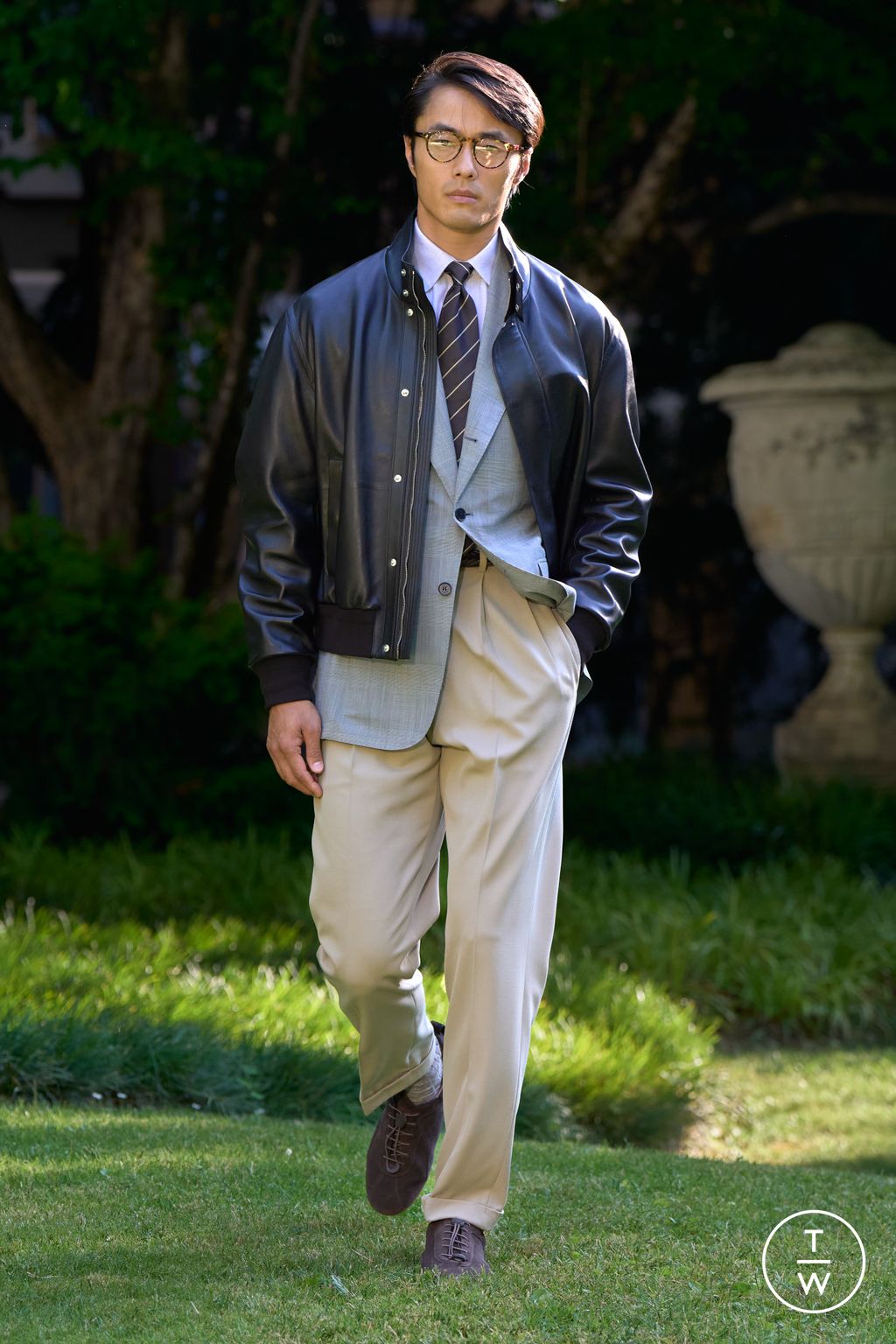 Fashion Week Milan Spring/Summer 2026 look 5 de la collection Dunhill menswear