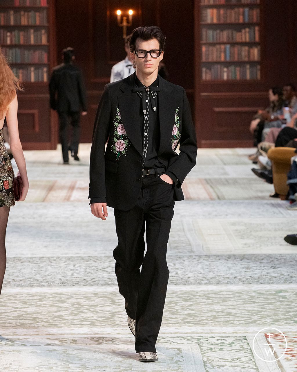 Fashion Week Paris Fall/Winter 2026 look 51 from the Amiri collection menswear