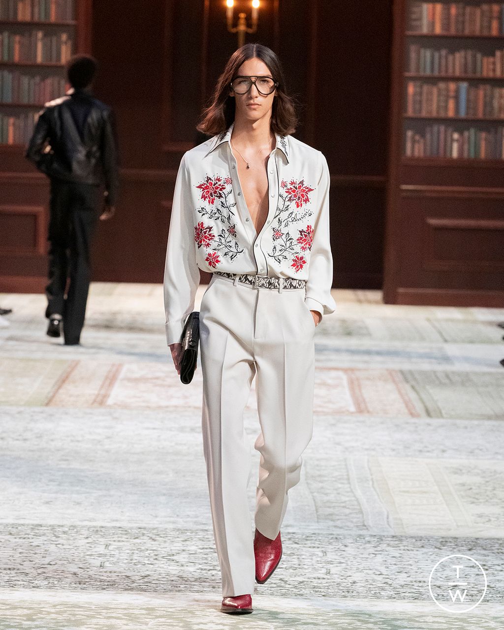 Fashion Week Paris Fall/Winter 2026 look 54 from the Amiri collection menswear