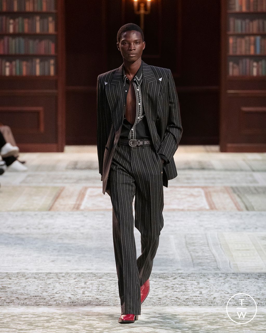 Fashion Week Paris Fall/Winter 2026 look 58 from the Amiri collection menswear