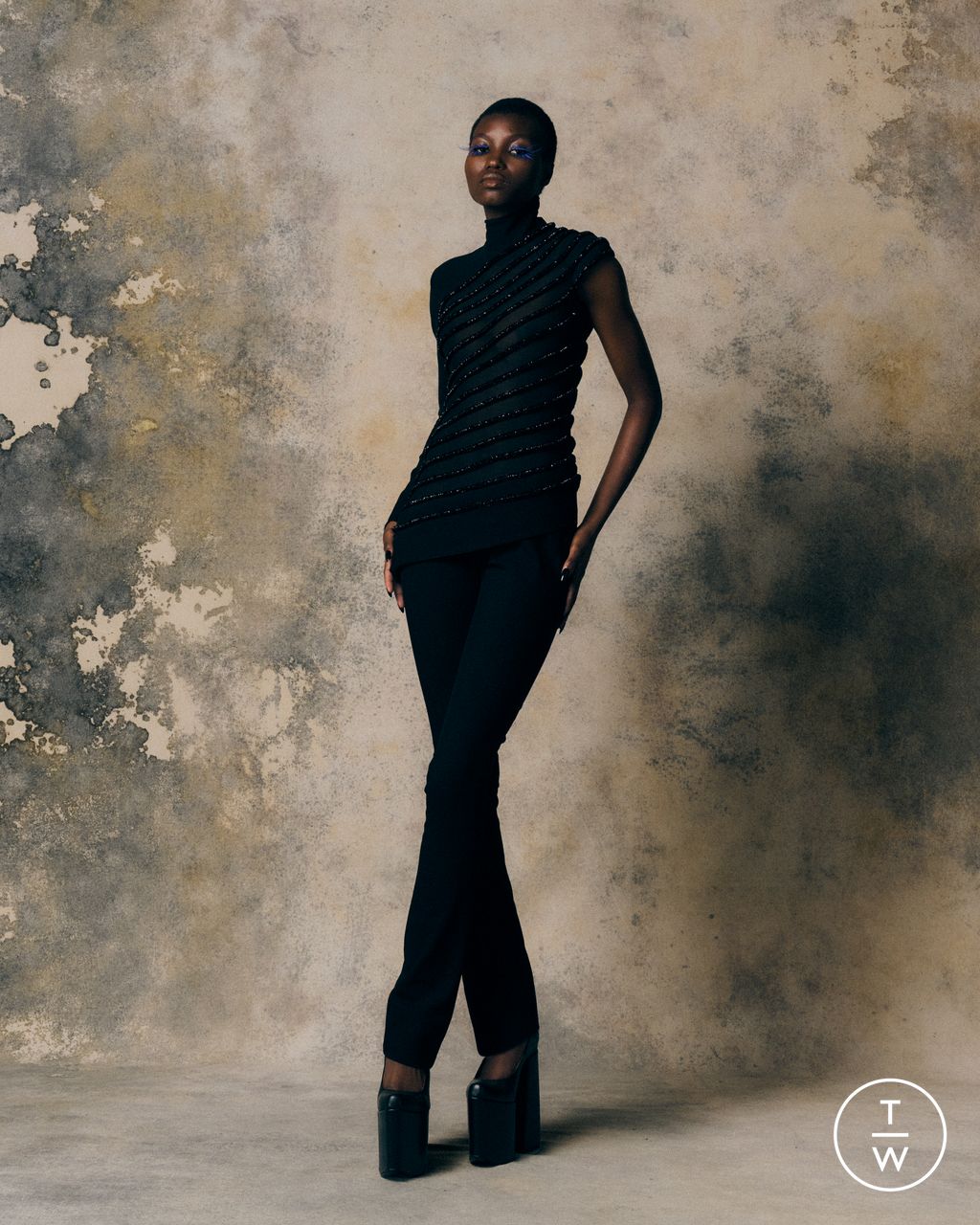 Fashion Week London Fall/Winter 2025 look 10 from the Harris Reed collection womenswear