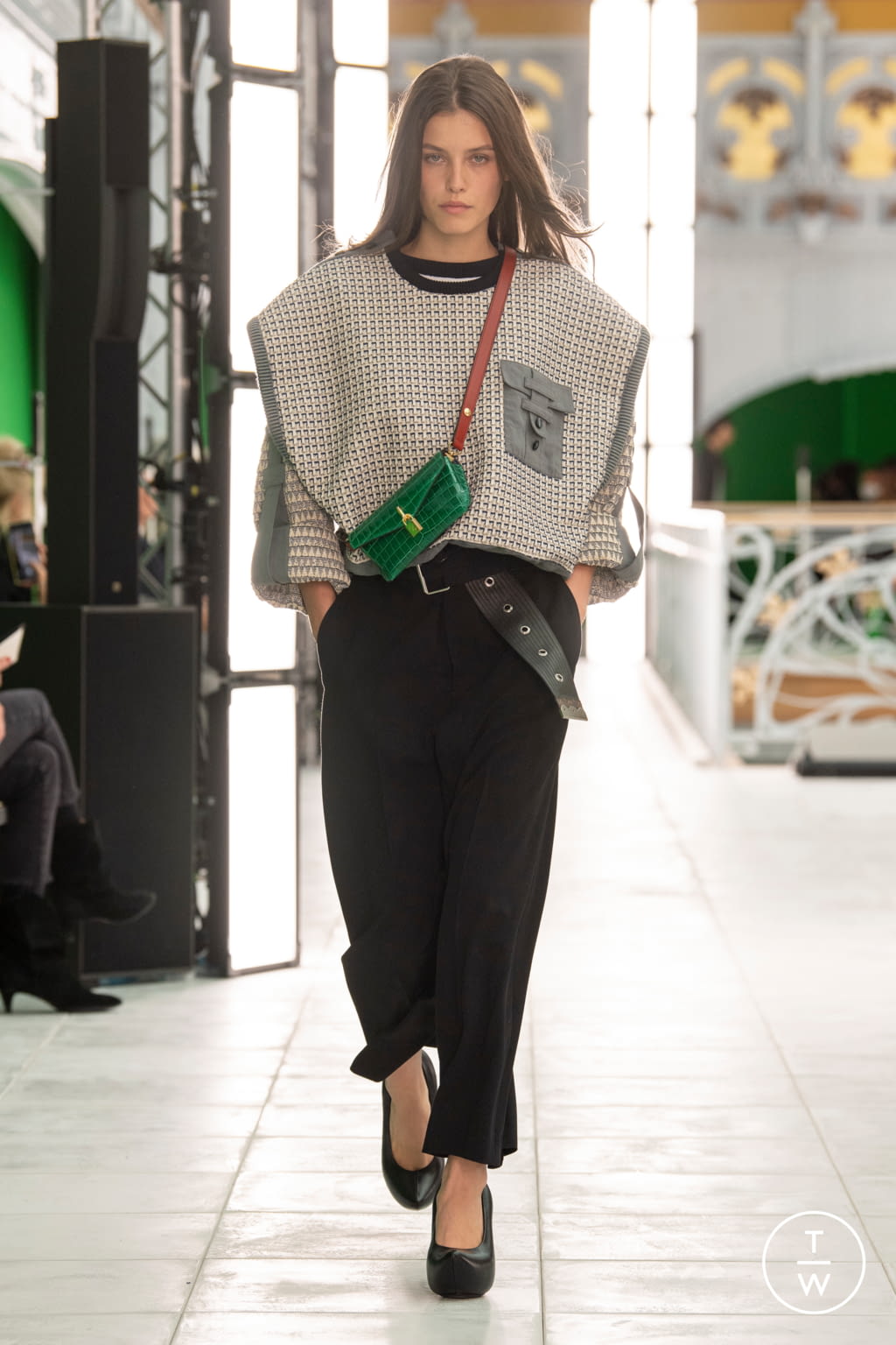 Model Erika Linder walks on the runway during the Louis Vuitton Fashion  Show during Paris Fashion