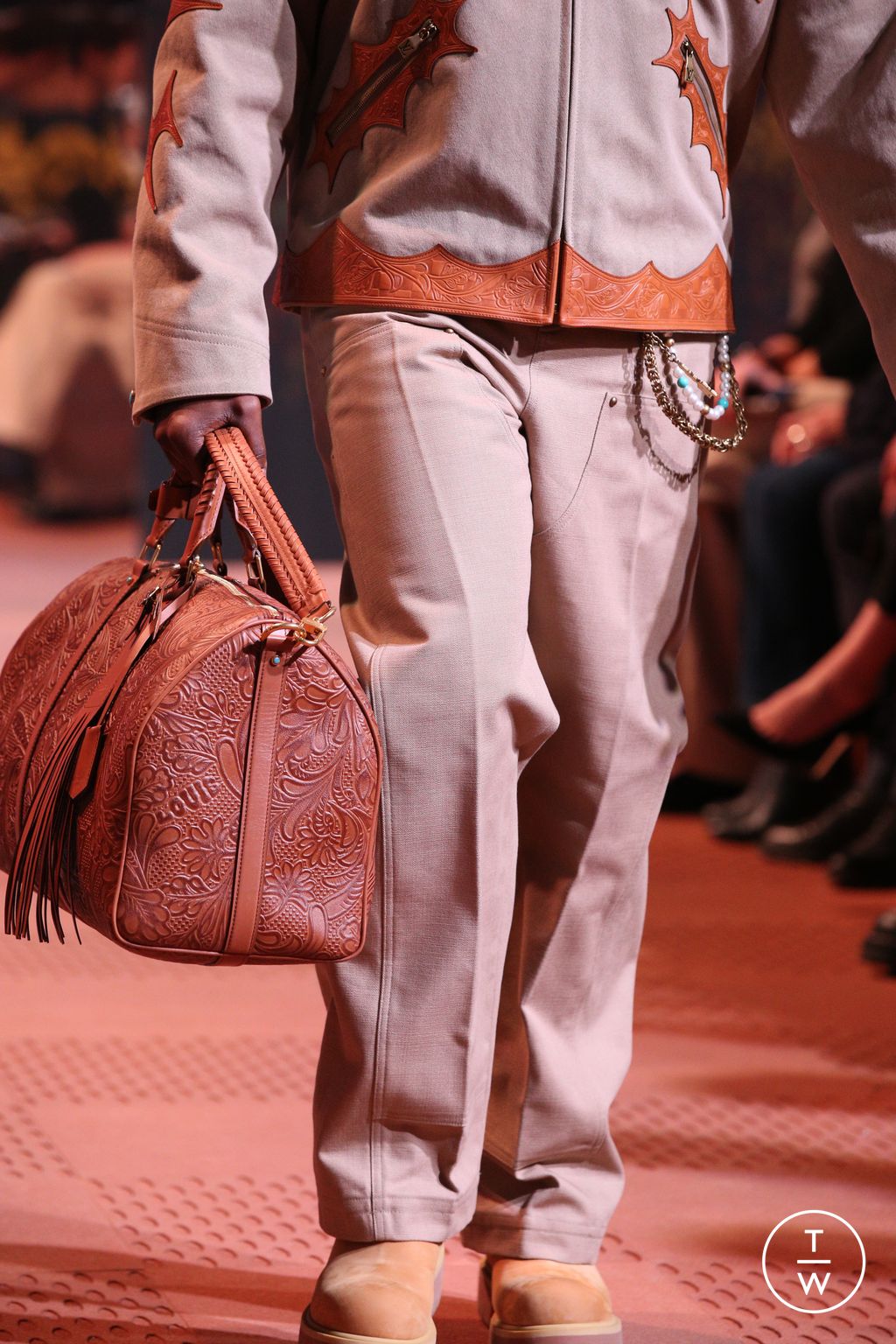 Fashion Week Paris Fall/Winter 2024 look 5 from the Louis Vuitton collection menswear accessories
