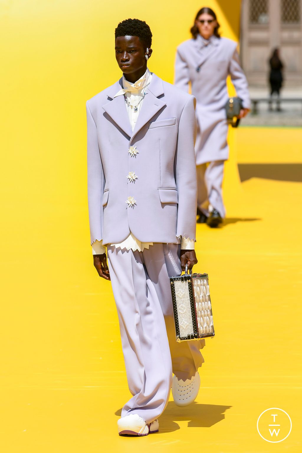 Fashion Week Paris Spring/Summer 2023 look 1 from the Louis Vuitton collection menswear
