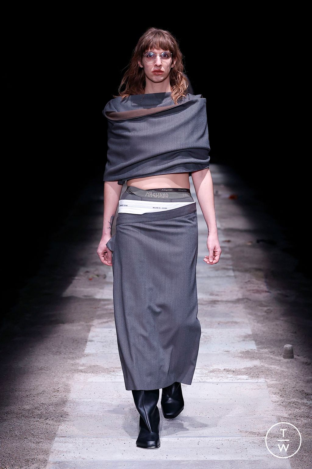 Fashion Week Milan Fall/Winter 2025 look 12 de la collection Magliano menswear