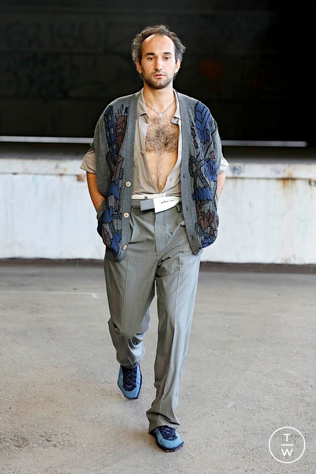 Fashion Week Milan Spring/Summer 2025 look 7 de la collection Magliano menswear