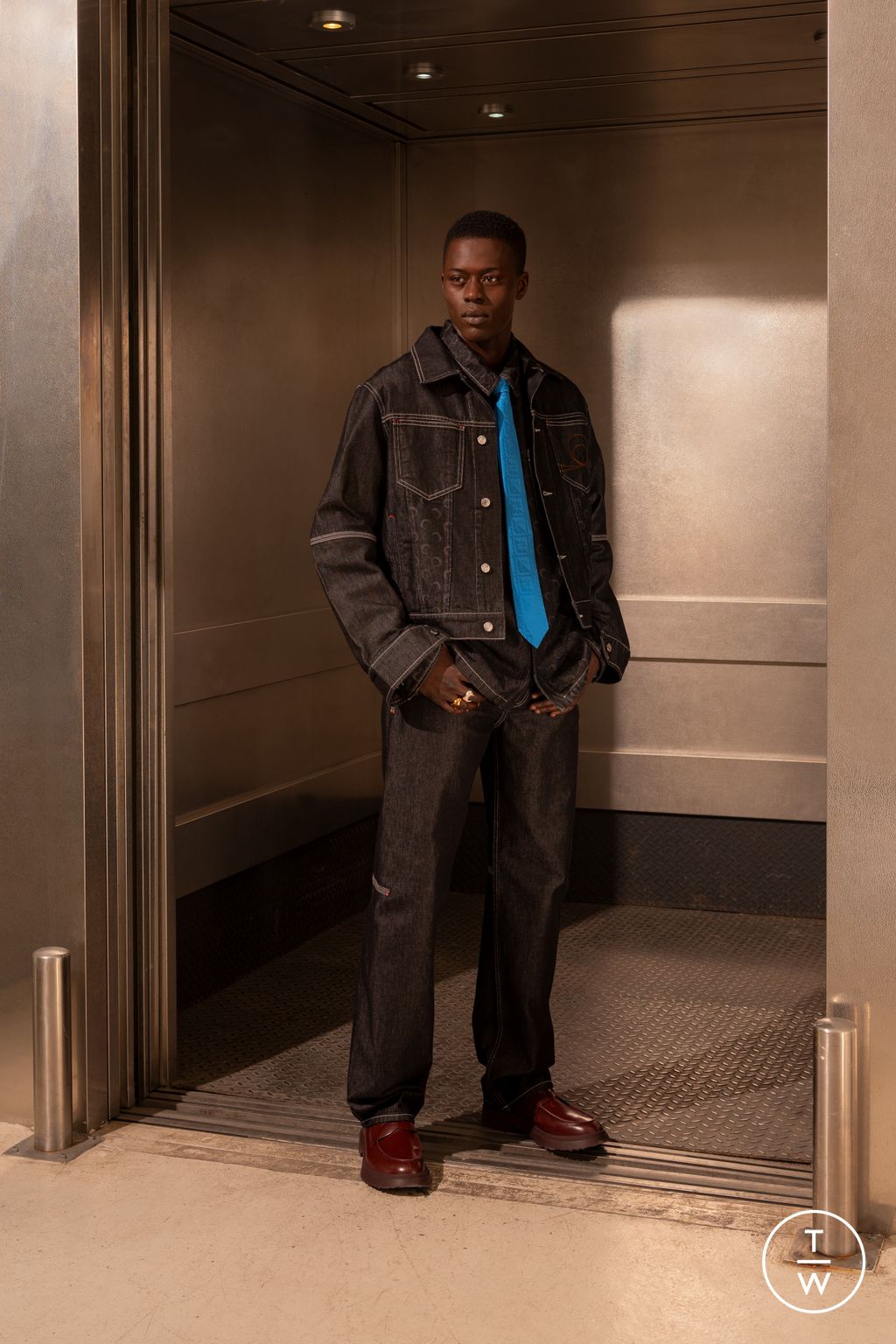 Fashion Week Paris Fall/Winter 2024 look 3 from the Marine Serre collection menswear