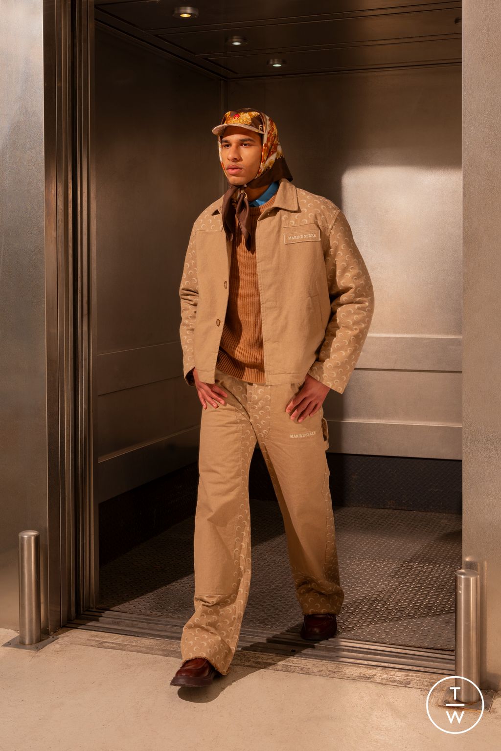 Fashion Week Paris Fall/Winter 2024 look 6 from the Marine Serre collection menswear